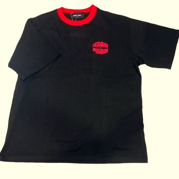 Homme + Femme Other - Homme + Femme unisex graphic tee ribbed collar black and red